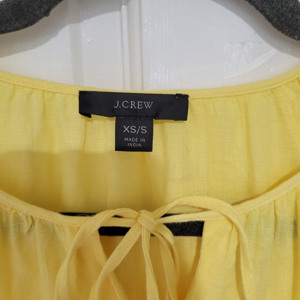 JCrew Long-sleeve tiered dress in linen - Picture 6 of 15